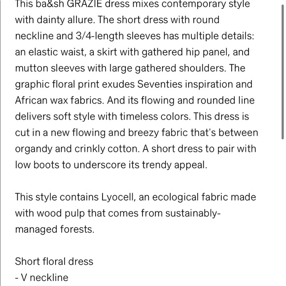 Ba&sh Grazie floral long sleeve boho a-line dress - Picture 11 of 11